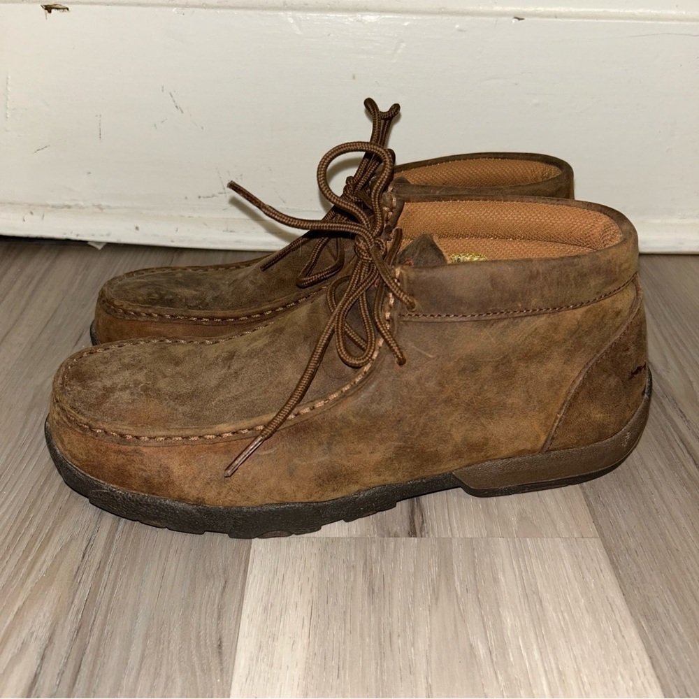 Twisted X steel toe driving mocs Ankle Boots peanut brown mens